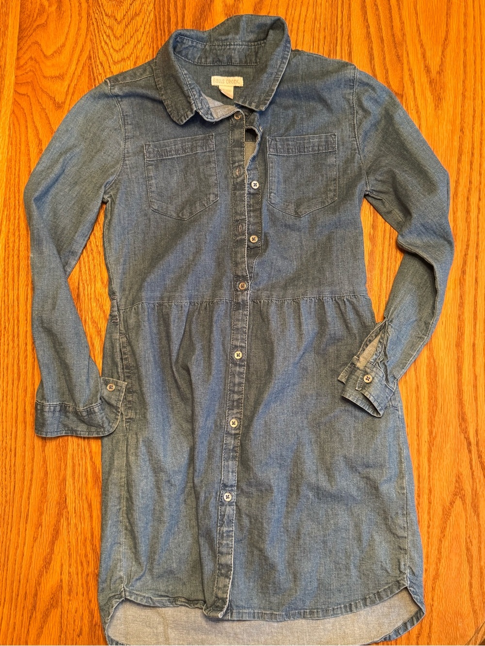 Falls Creek Blue Denim Button-Front Shirt Dress